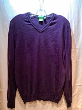 BOSS Purple V-Neck Men's Sweater